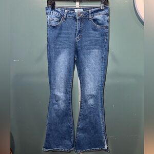 BAMBOO Blue Flare Wide Leg Jeans